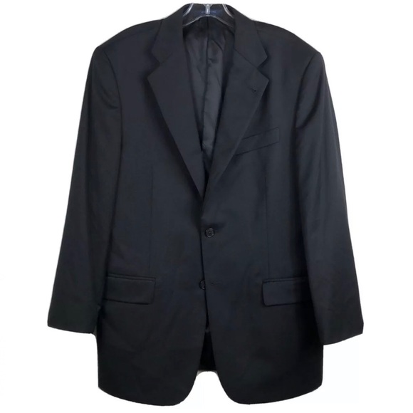 Joseph Abboud Lora Piano Black Wool Blazer 40R